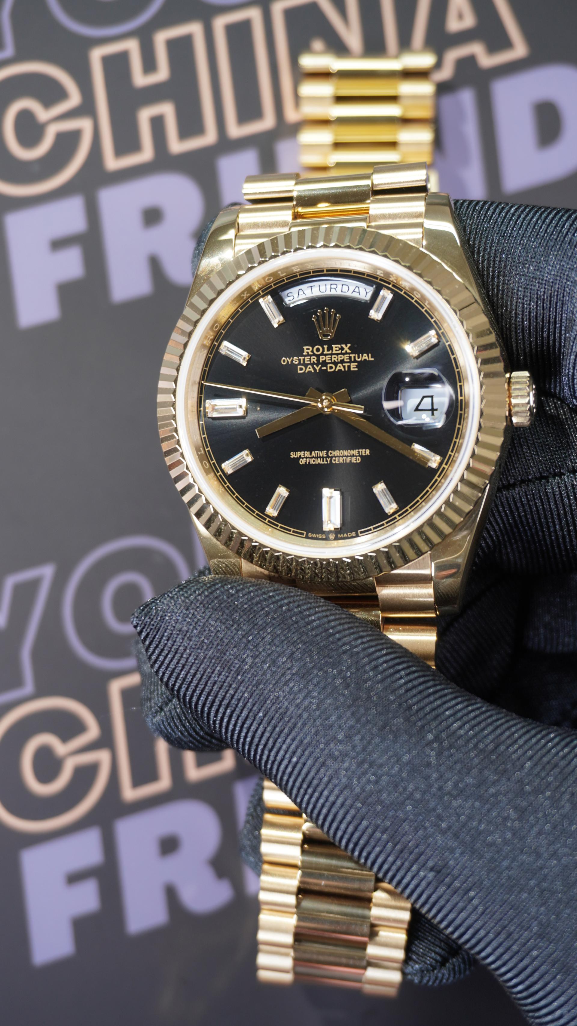 DayDate Yellow Gold Black Diamond 40mm 5