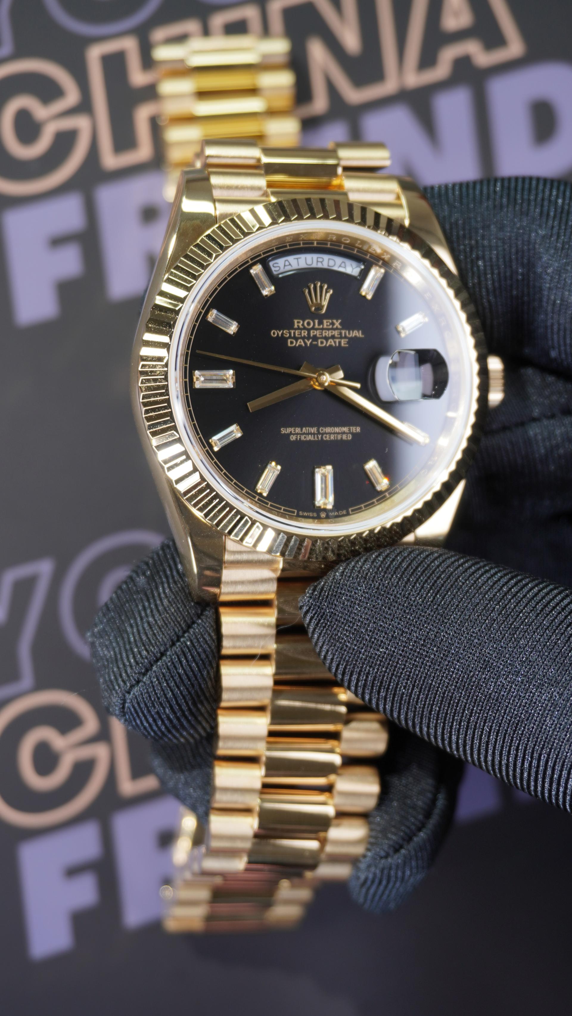 DayDate Yellow Gold Black Diamond 40mm 7