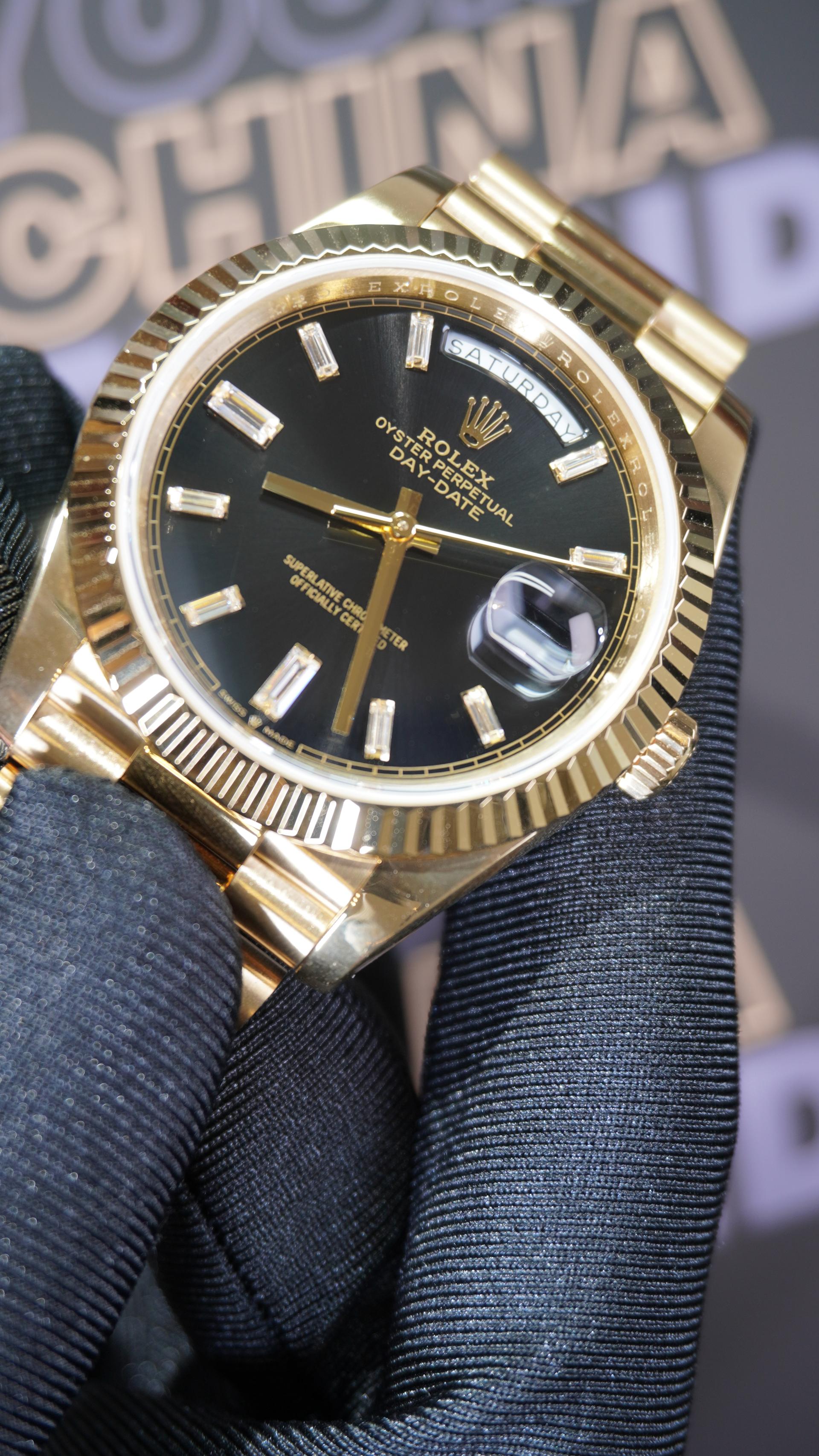 DayDate Yellow Gold Black Diamond 40mm 8