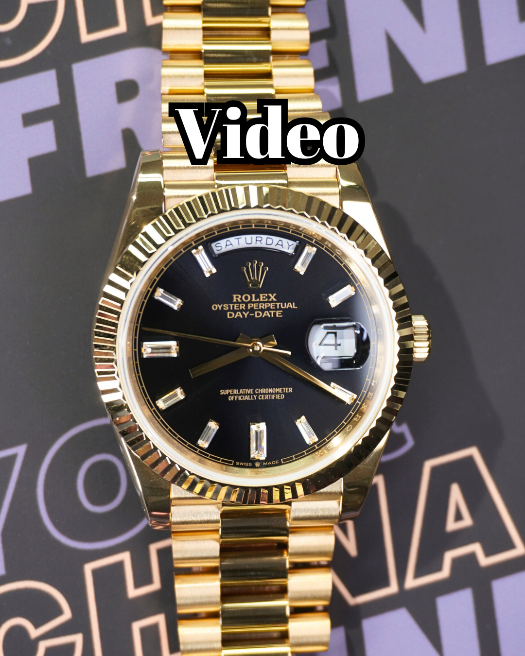 DayDate Yellow Gold Black Diamond 40mm video