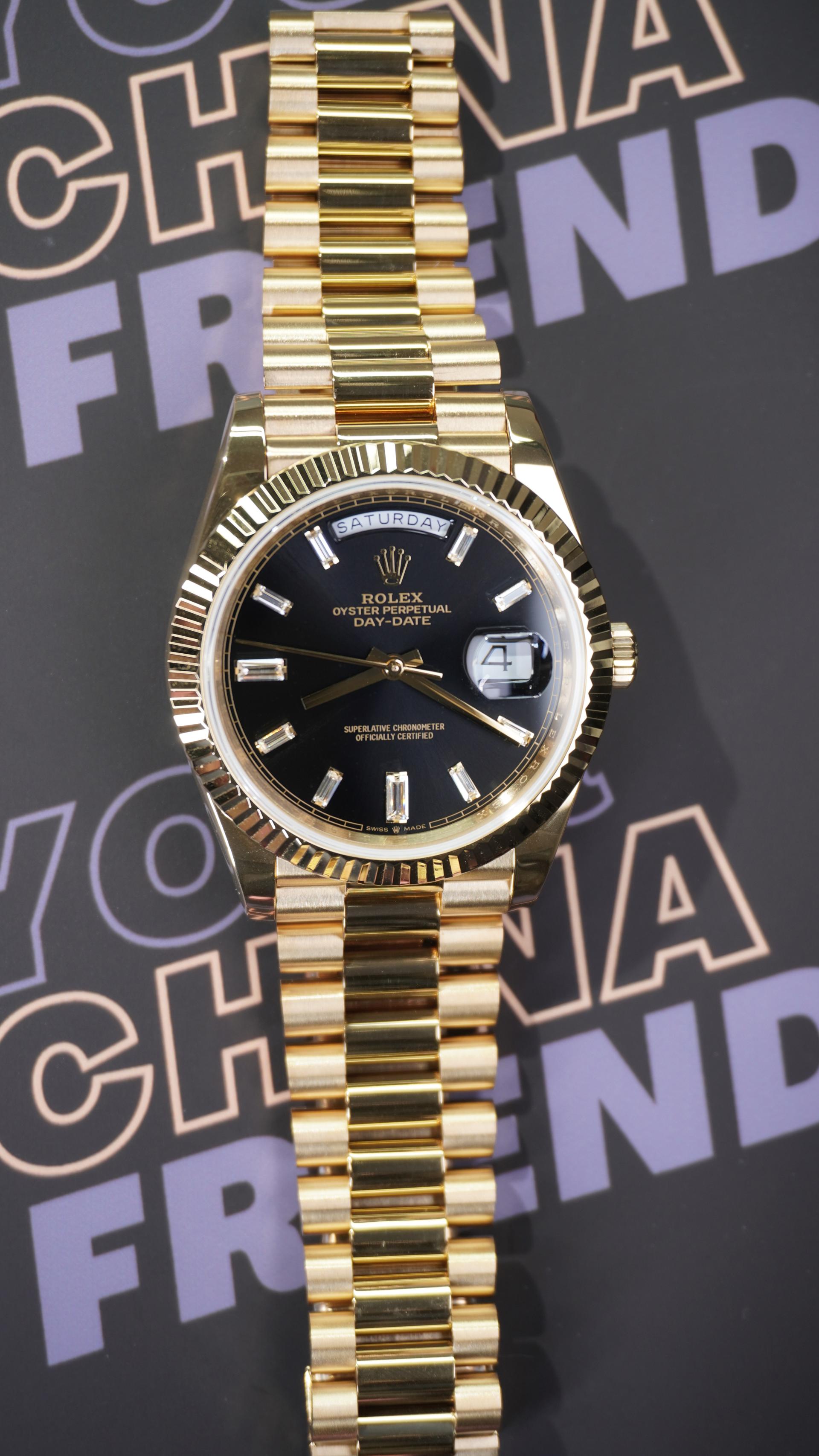 DayDate Yellow Gold Black Diamond 40mm
